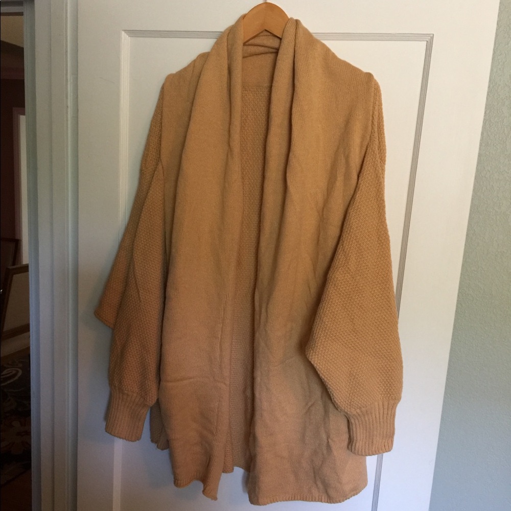 Tan oversized batwing cardigan